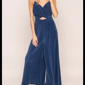 Astr the label pleated cutout jumpsuit